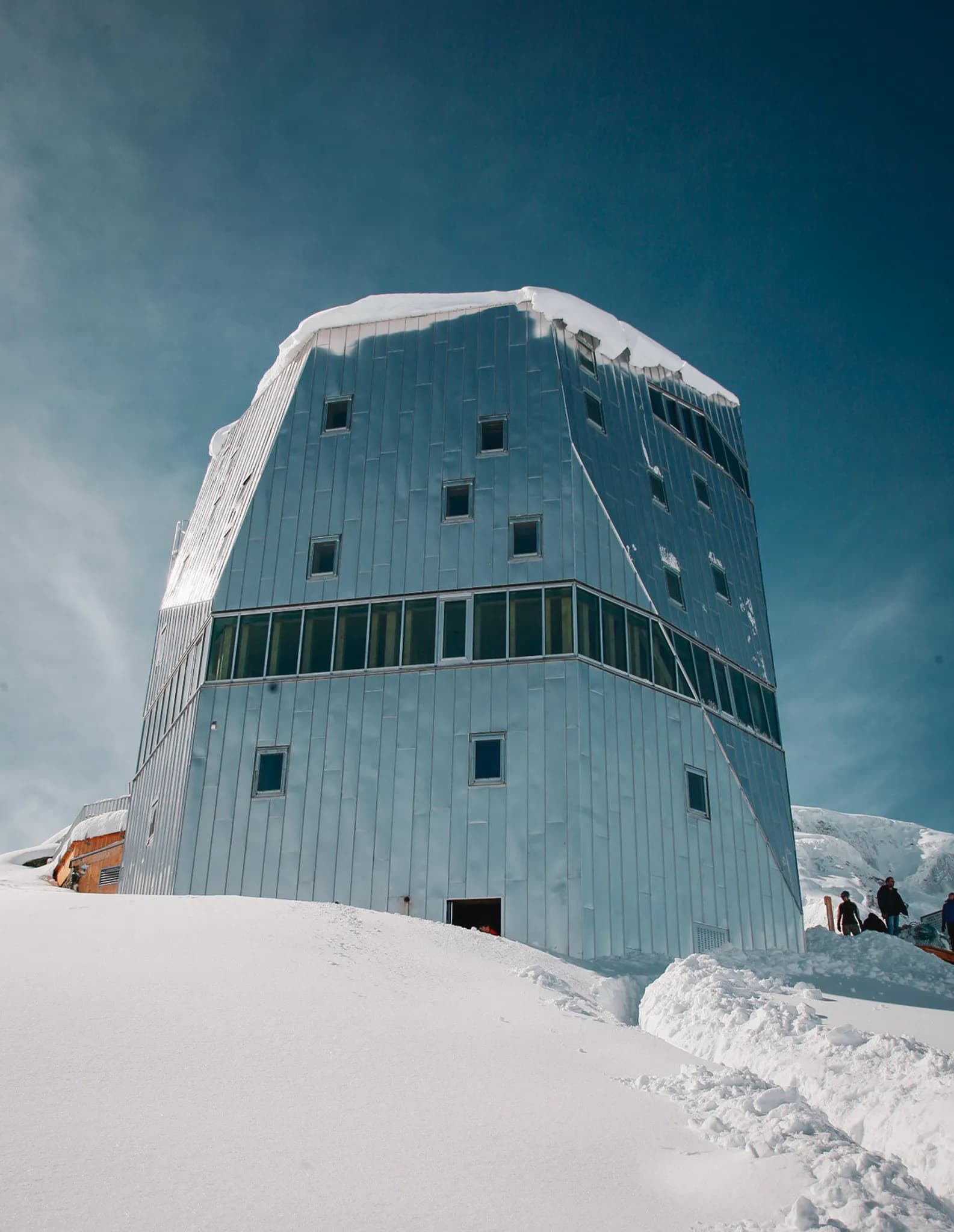 The Mont Rose hut since it was refurbished. Taken during a ski tour.