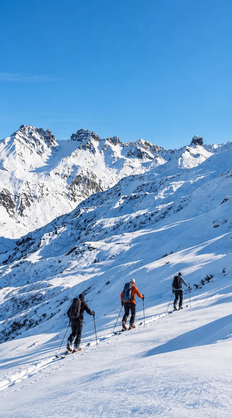 Eerste sporen van toerskiën in Arêches-Beaufort