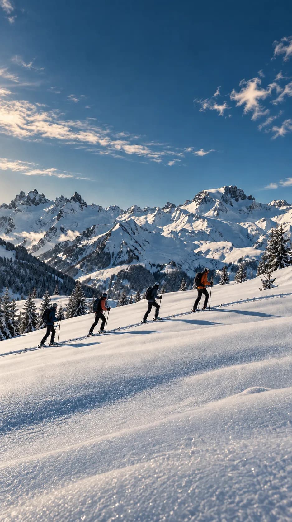 First ski-touring tracks in Arêches-Beaufort