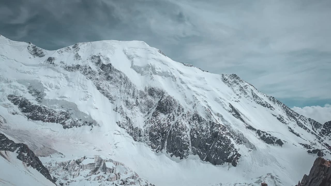 The majestic, snow-capped peak of Mont Blanc: a climber’s dream in the heart of the Alps.