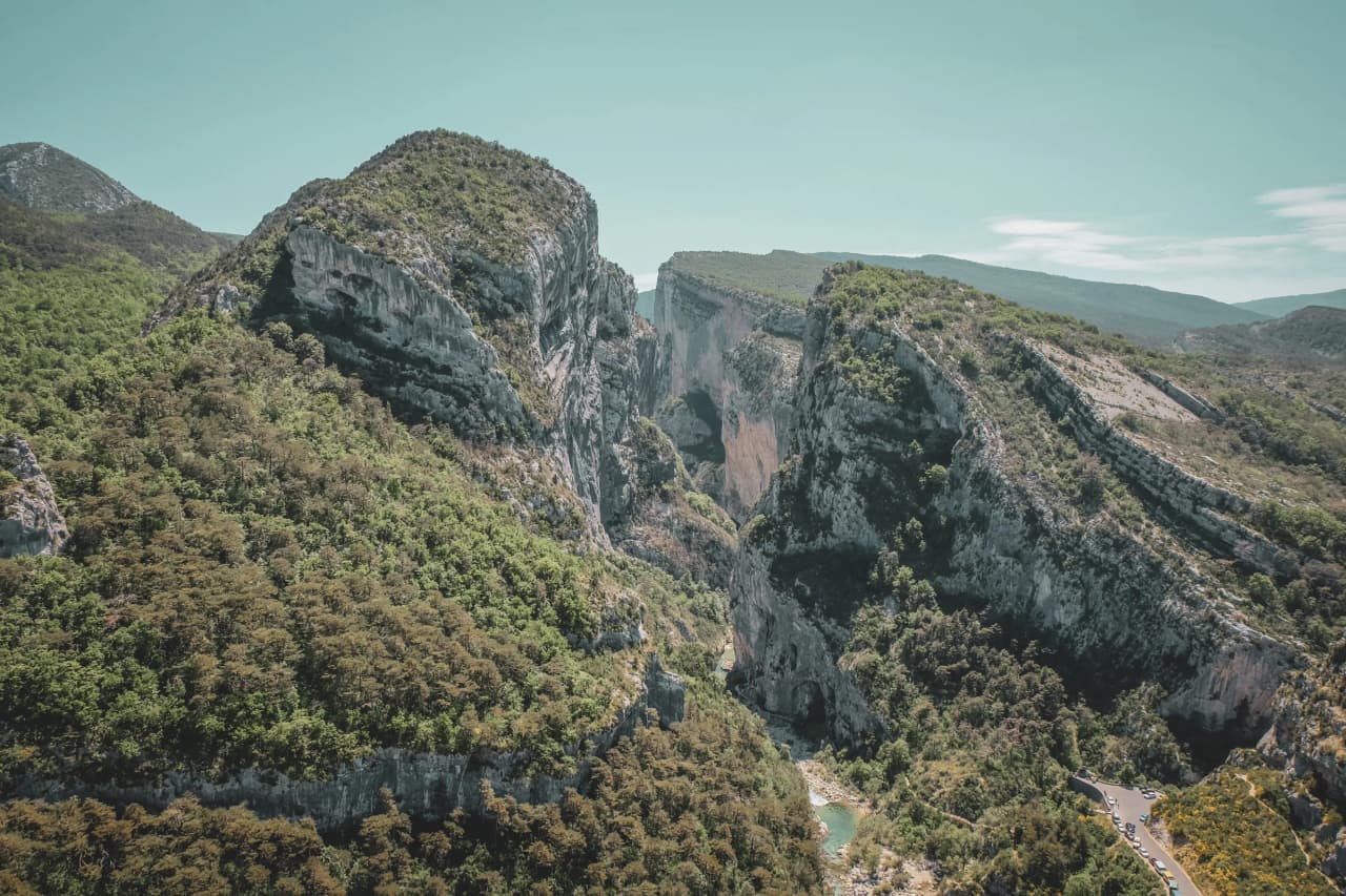 the verdant cliffs of the Gorges du Verdon