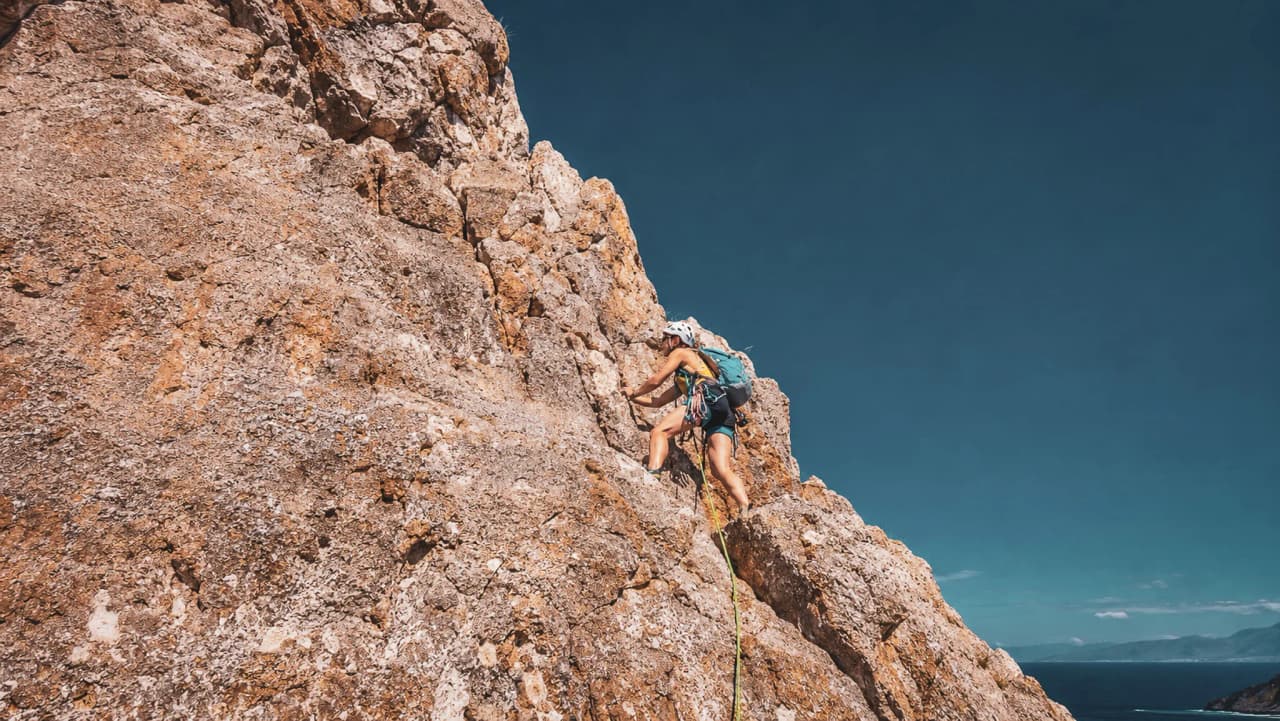 Climb a majestic rock face overlooking the Mediterranean in Finale Ligure. Adventure guaranteed!