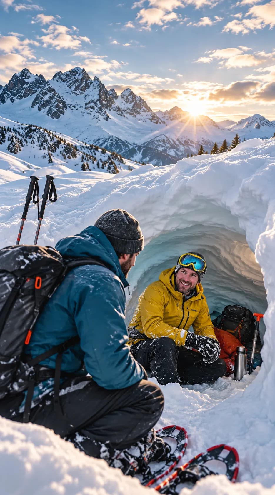 New Year’s Eve: Snowshoeing and a Night in an Igloo Facing the Meije