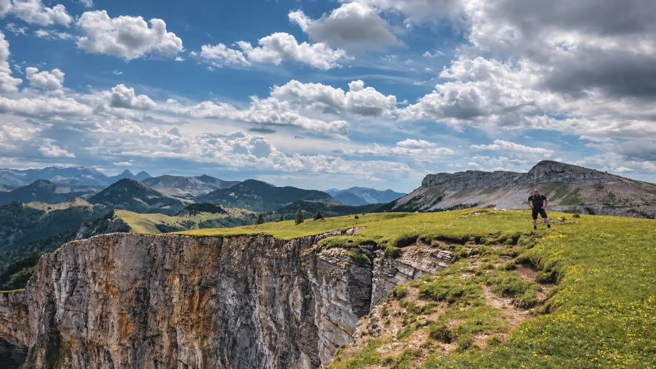 Een weids uitzicht over de hoogvlakten van de Vercors, tussen hemel en bergen, nodigt uit tot ontspanning.