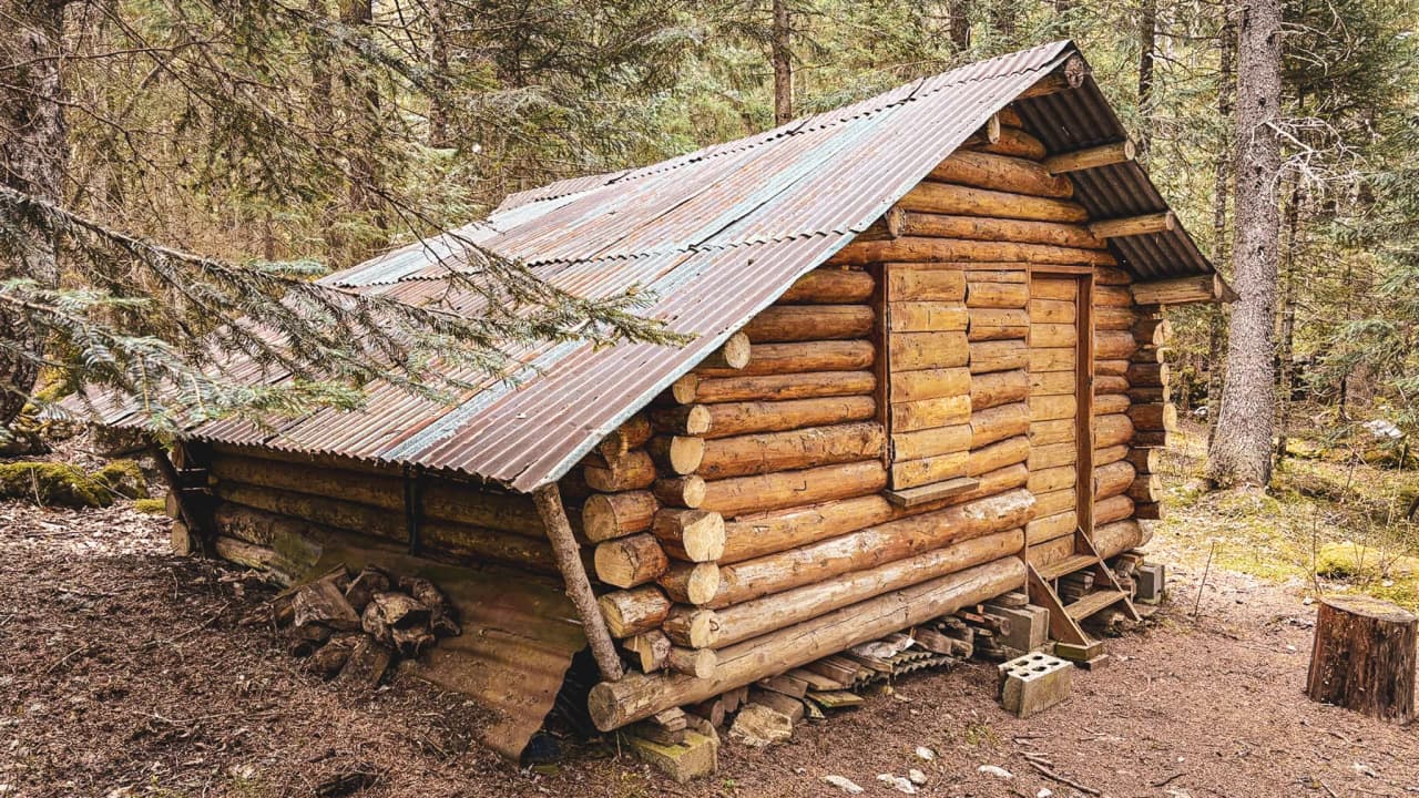 Cabane en bois rustique nichée dans la forêt du Vercors, un havre de paix pour l'aventure.