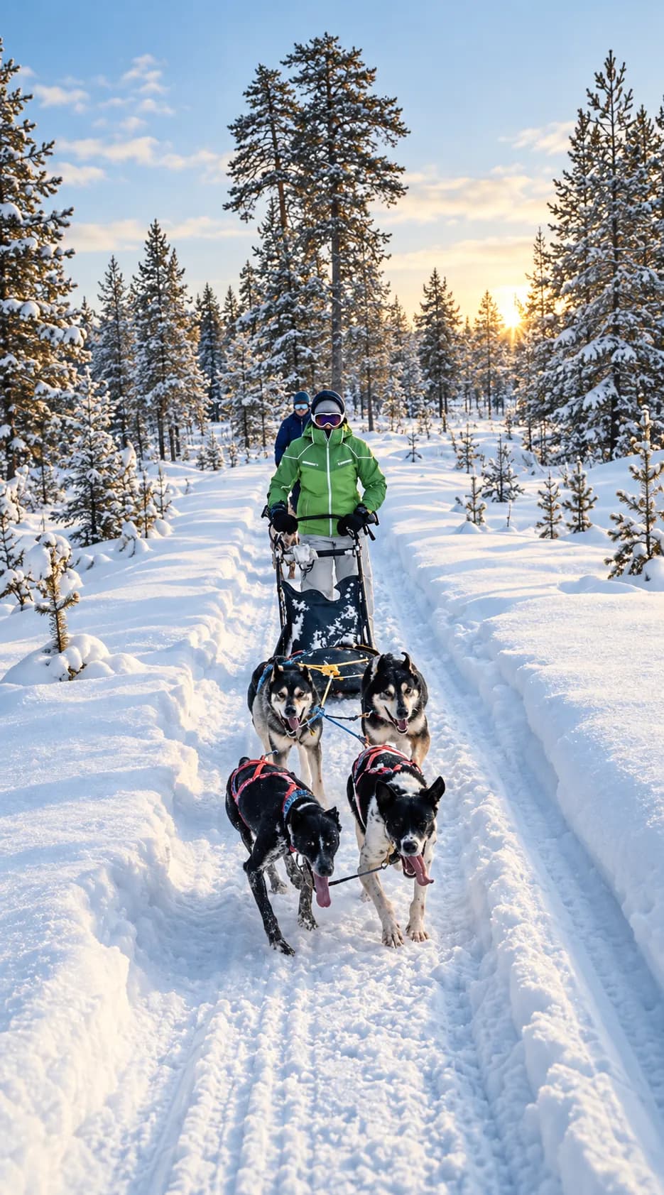 Hondensleeën, sneeuwschoenwandelen en noorderlicht in Zweeds Lapland