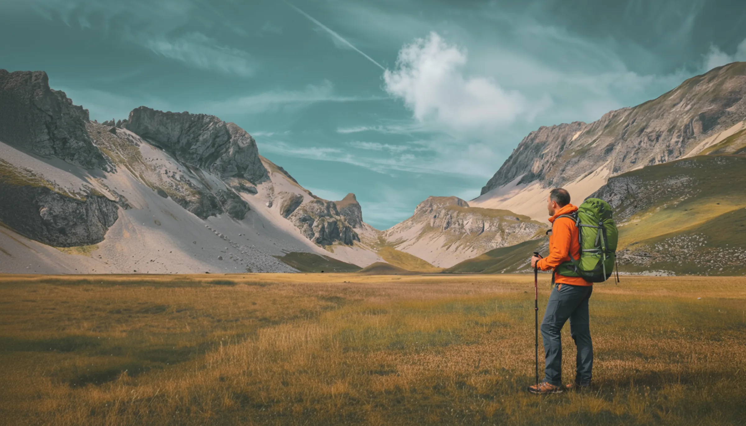 Hikers contemplating the majestic mountains and wild landscapes of the Dévoluy.